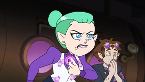 Odalia Blight using a necklace to communicate with Amity.