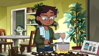 Camila cooking at her home, with Vee as her guest.