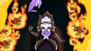 Gwendolyn Clawthorne controlling fire bees with beast keeping magic.