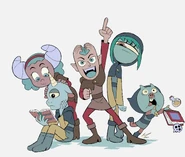 un 10 June 2020 tweet por Matthieu Cousin nombrandola y a otros cuatro "Hexside Kidz" y la representó con piel azul
