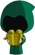 Amity wearing a green cloak with hood on from "Chibiverse"