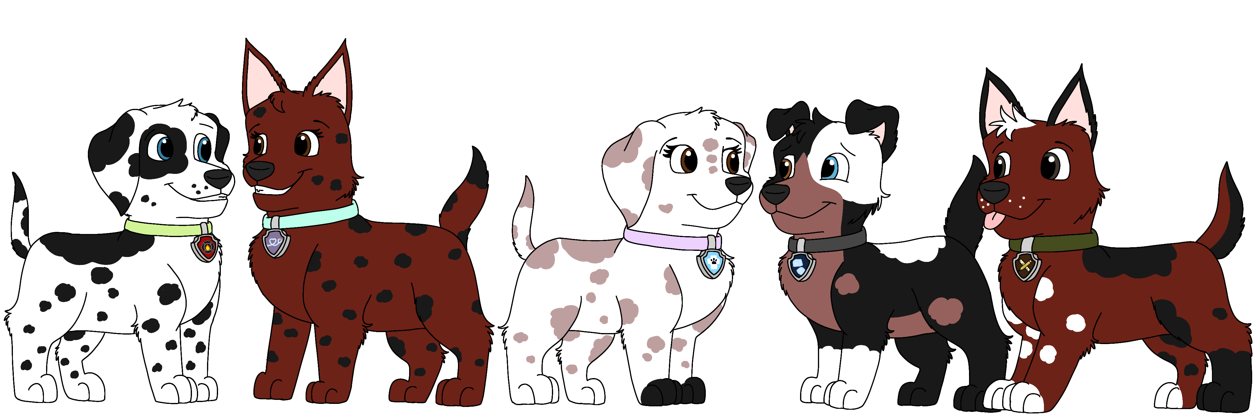 Five of a Kind: Marshall X Zoey Pups by Shad0wPupper on DeviantArt