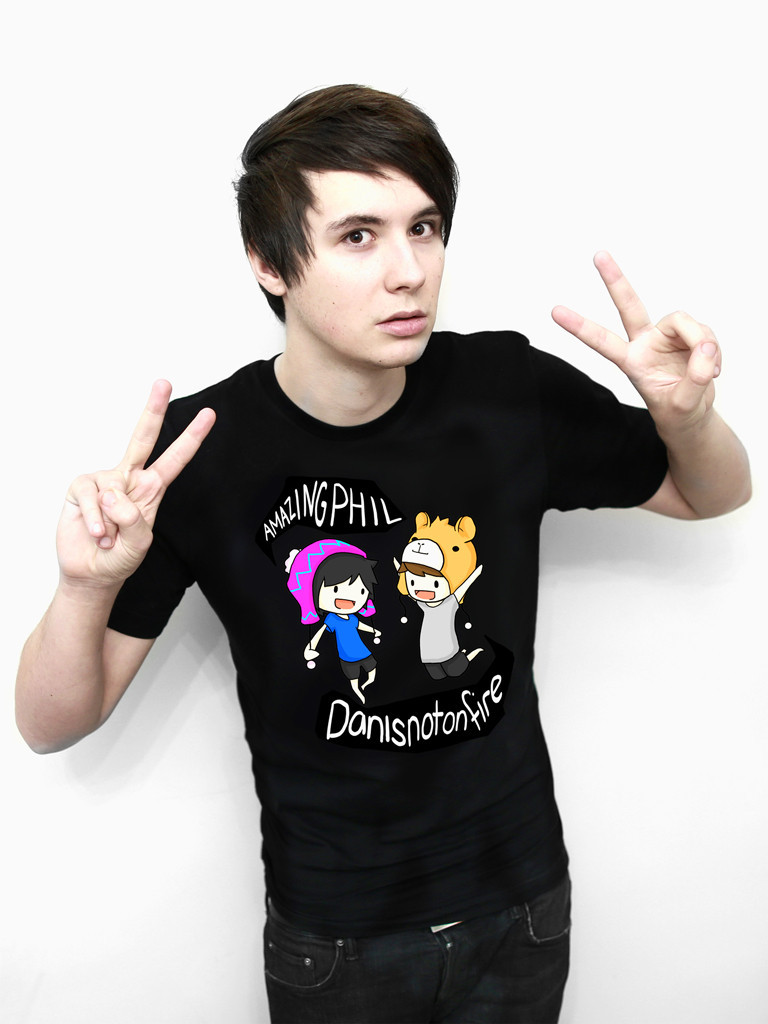 Dan and Phil Classic Design T-shirt (Black) | The Phandom Wiki