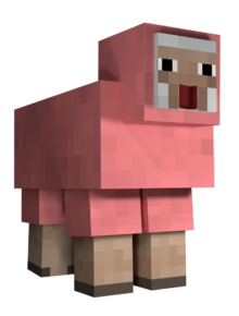 Pink sheep from minecraft