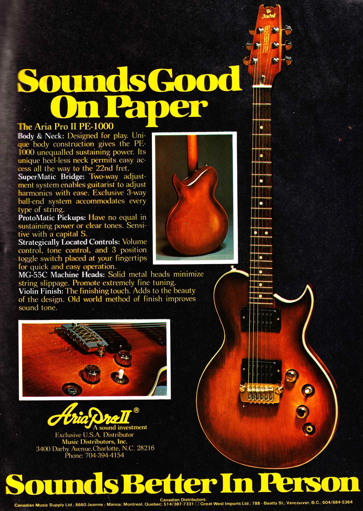 Aria Pro II MA-1000 1991年カタログ掲載 リフレット済 楽器カタログの世界 - アリアプロII ギターカタログ 1991 Page 5