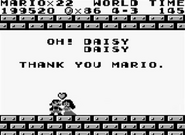 Mario rescues Daisy at the end of the game and earns a kiss.