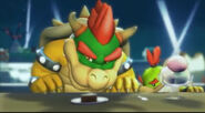 Guilt ridden Bowser and Bowser Jr. don't eat as lavishly as the rest of the people on the ship.