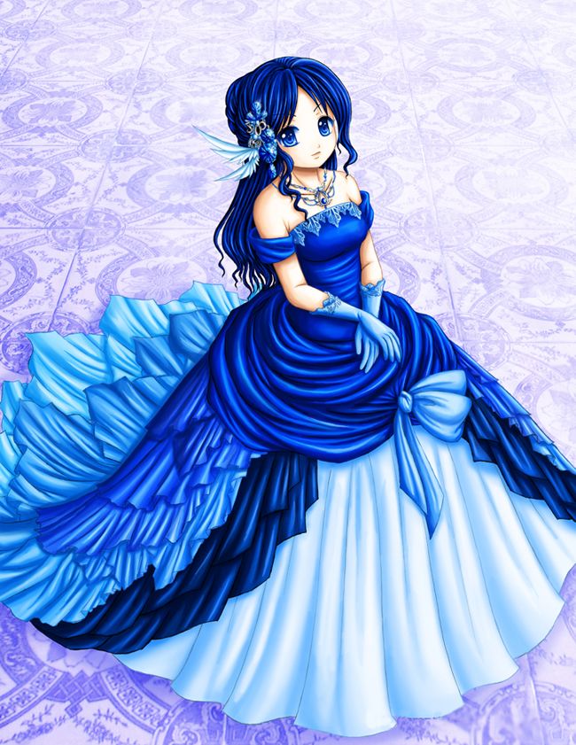 Wallpaper : anime girls, original characters, artwork, digital art, dress,  blue hair, blue eyes, water drops, ai art 4096x4096 - clefatuo - 2215606 -  HD Wallpapers - WallHere