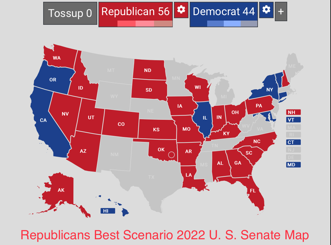2022 US Senate Elections (Republicans Best Scenario) The Road of Time