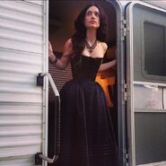 Janet on her first day ever on Salem set