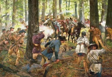 Illustration of a fight involving militiamen
