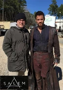 B.Braga and S.West on Salem set