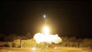 Yellow-coloured rocket launch