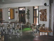 Garden swing in one corner.