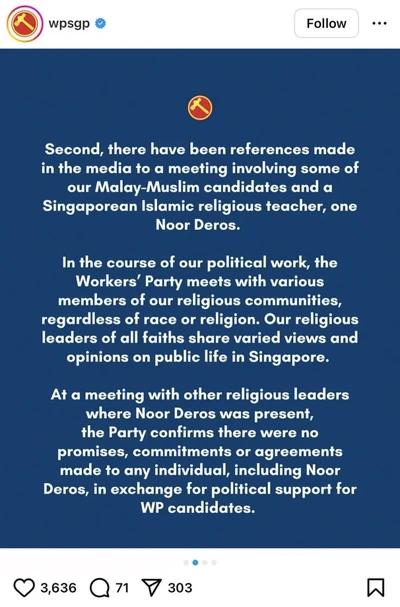 A  of the 's  post showing its statement on 26 April 2025.