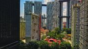 The Tanjong Pagar Housing Estate with the Pinnacle@Duxton in the background