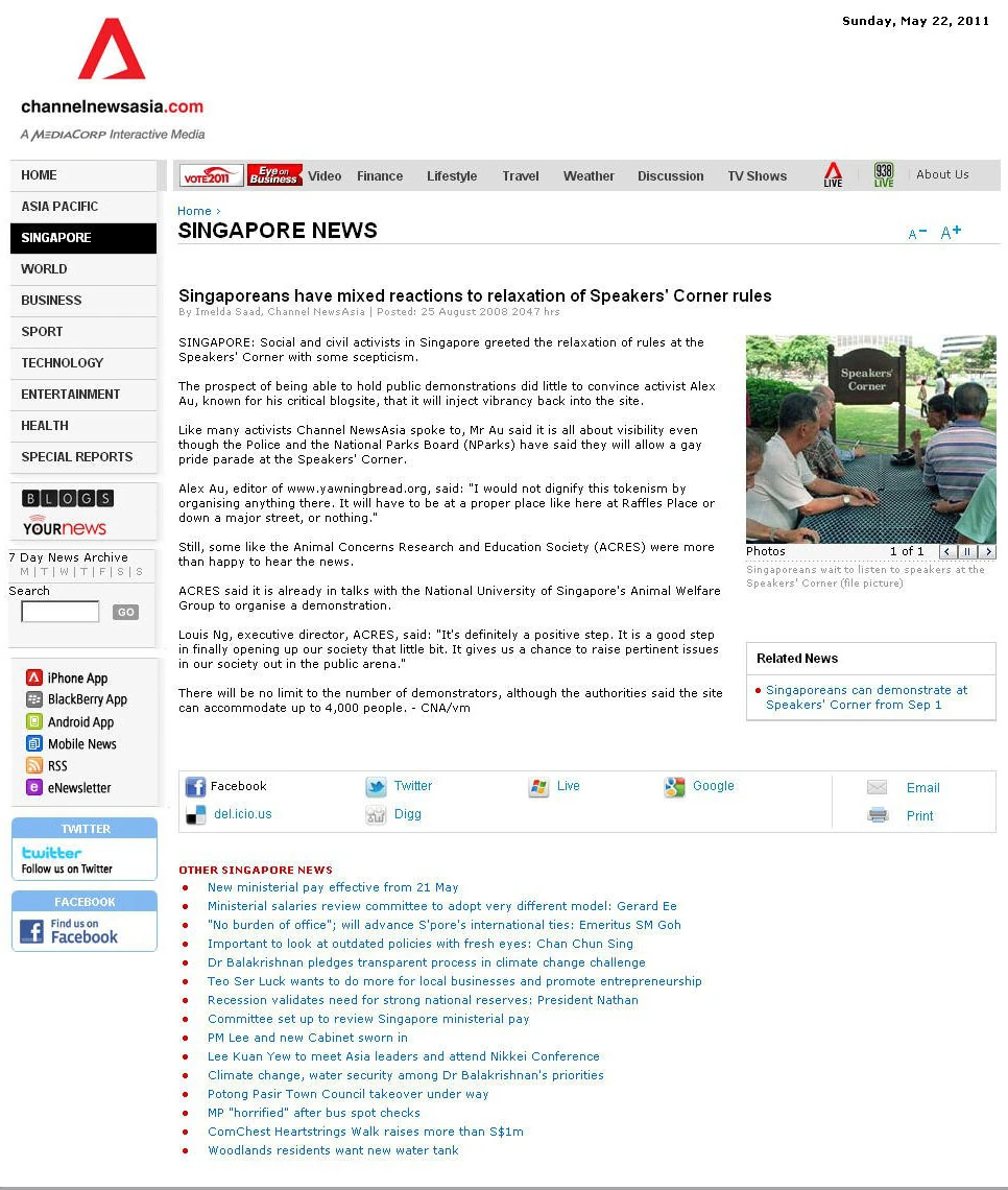 Archive of "Singaporeans have mixed reactions to relaxation of Speakers
