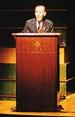 Paddy Chew delivering his talk at the First Singapore AIDS Conference, coming out to the public in the process.