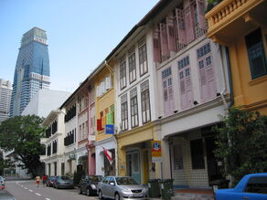 The row of shophouses along Ann Siang Road where Stroke sauna was located.