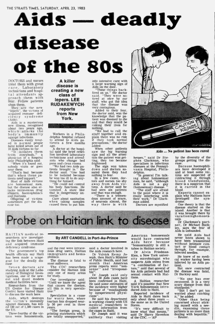 Archive of "Aids deadly disease of the 80s", The Straits Times, 23