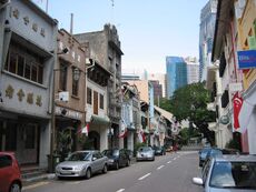 Shophouses along Ann Siang Road. Raw sauna is located right at the end of the row on the left.