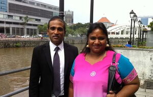 M Ravi and his client . (Photo credit: ).