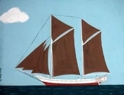 Drawing of a Pinisi of Lamba type.