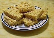 Rice Krispies Treats on a plate.