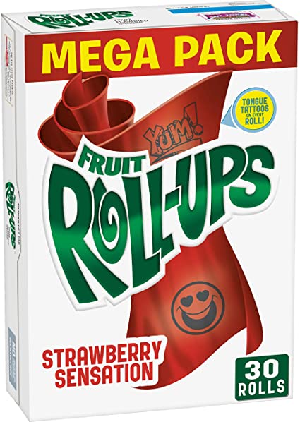 BETTY CROCKER FRUIT ROLLUPS Berry Fruit Flavoured Snacks, Pack of