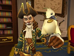 Horace Avery and his pet cockatoo, 