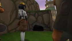Renee and her workers look at the mysterious opening.