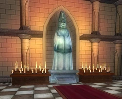 The statue of Saint Hubert in .
