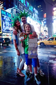 “This is our first family vacation in almost three years. We’re seeing Wicked tomorrow. Logan’s aunt won’t stop raving about it and she insists it’s better on Broadway. But I think all Logan wanted to do was see the lights and signs in Times Square. No wonder this is the city that never sleeps!?“