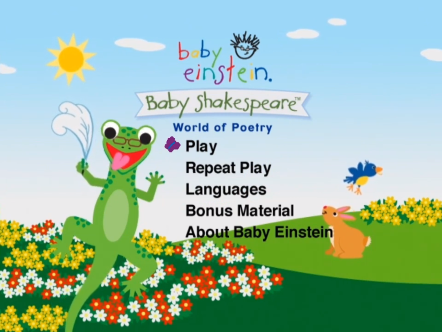 baby einstein menu