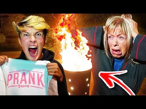 BURNING MUM'S MERCH PRANK!! *Gone VERY Wrong* (Prank Wars) | The