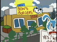 An image of Bon's Burgers with Jack hidden in the background.