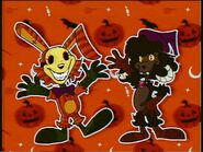 Pumpkin Rabbit and Witch Sha drawing by Martin Walls