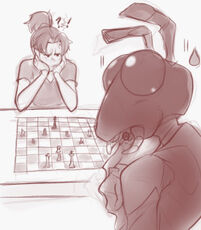 Antinium eats the chess pieces against Erin by Pkay