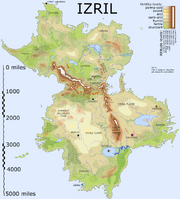 Geographical Map of Izril (Artist's rendition)