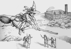 Erin riding Broomstick by Demonic Criminal