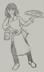 Erin with Pizza by Bunny