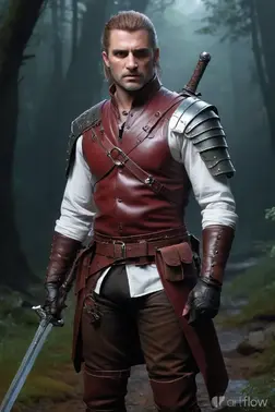 A base level set of witcher gear (The metal pauldrons are not included)