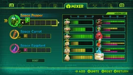 Mixer menu