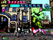 Depleting the VFX Gauge to combo enemies using Slow