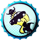 Heave Ho! icon depicting a car being thrown at an enemy. The final icon was changed to just throwing a car (throwing objects in either of these ways doesn't count for this Bottle-Cap)