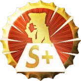 Platinum Paragon icon with "S+" instead of a "P", implying the metal Awards system was originally a letter grading system, with S Tier instead of Platinum