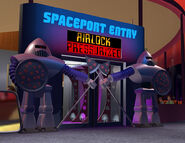 Entrance to Pizza Planet (with Robot Guards)