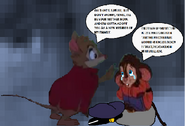 Mrs. Brisby comes for Fievel as he was crying in the dark
