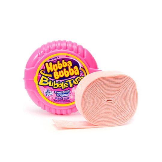 HUBBA BUBBA Bubble Tape Snappy Strawberry Bubble Gum 1.8 m (Pack