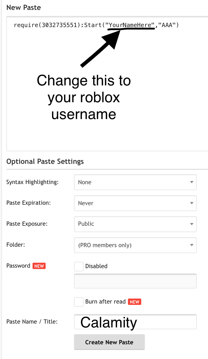 Pastebin Roblox Script Builder